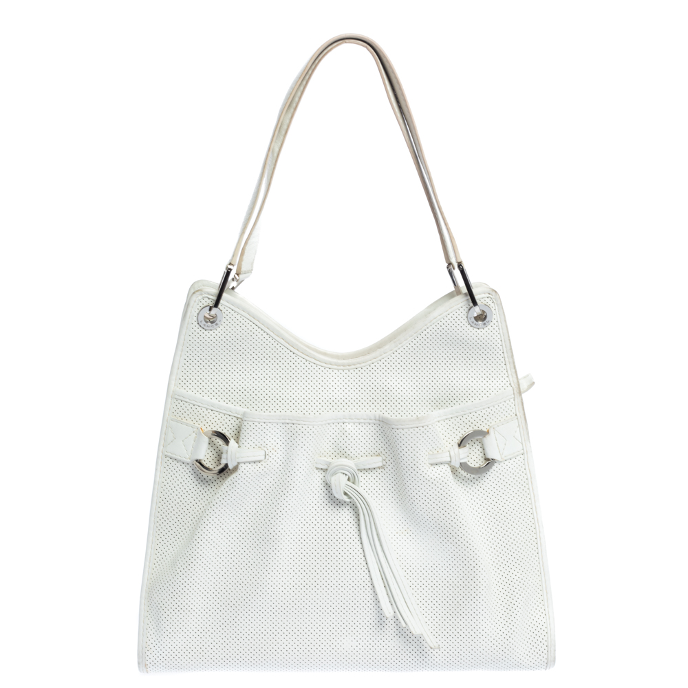Lancel White Leather Shoulder Bag Lancel White Leather Shoulder Bag