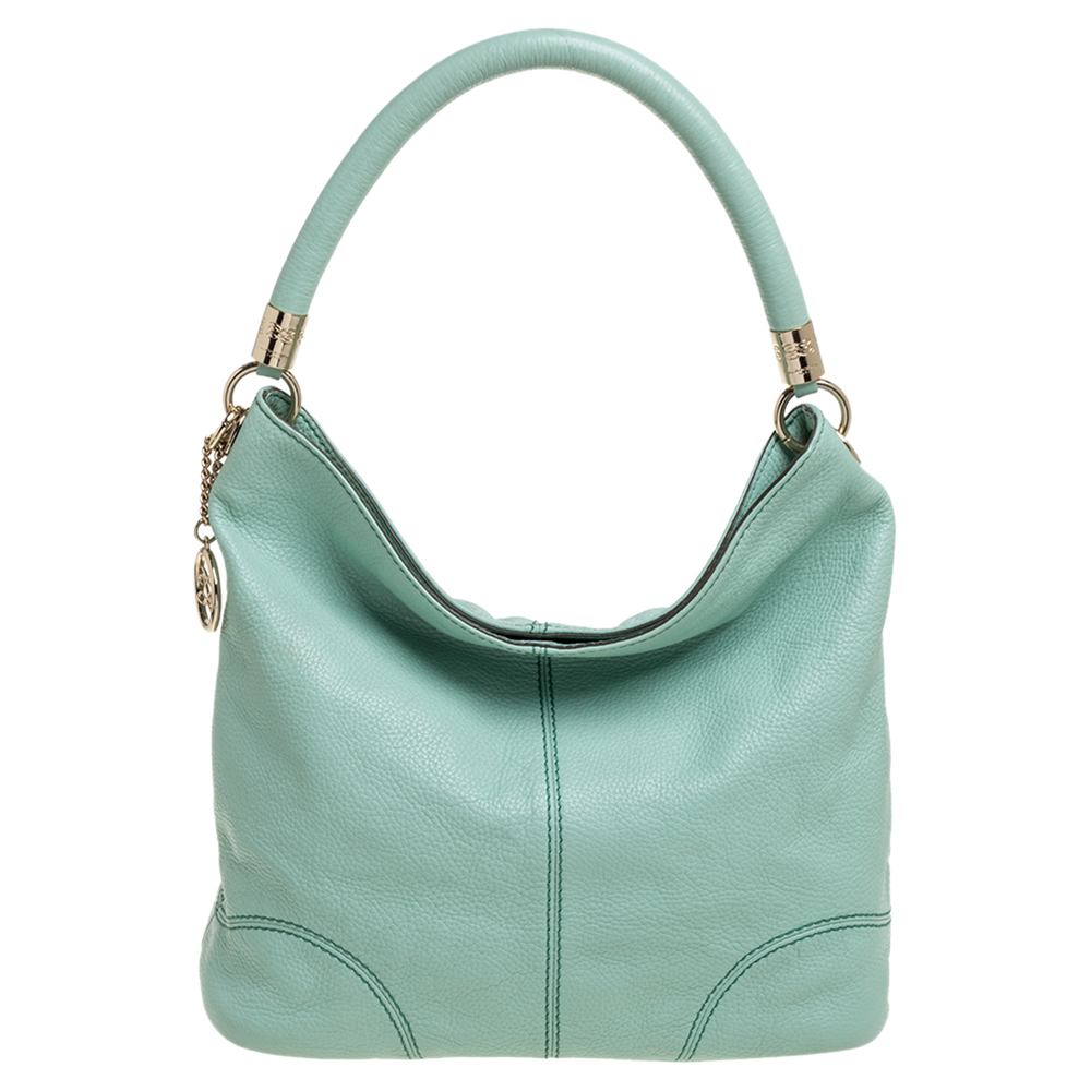 Lancel Mint Green Grained Leather Flair Hobo Lancel Mint Green Grained Leather Flair Hobo