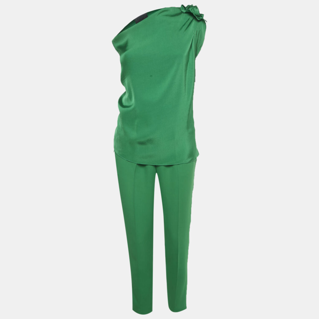 Lanvin Green Crepe Top & Pants Set S