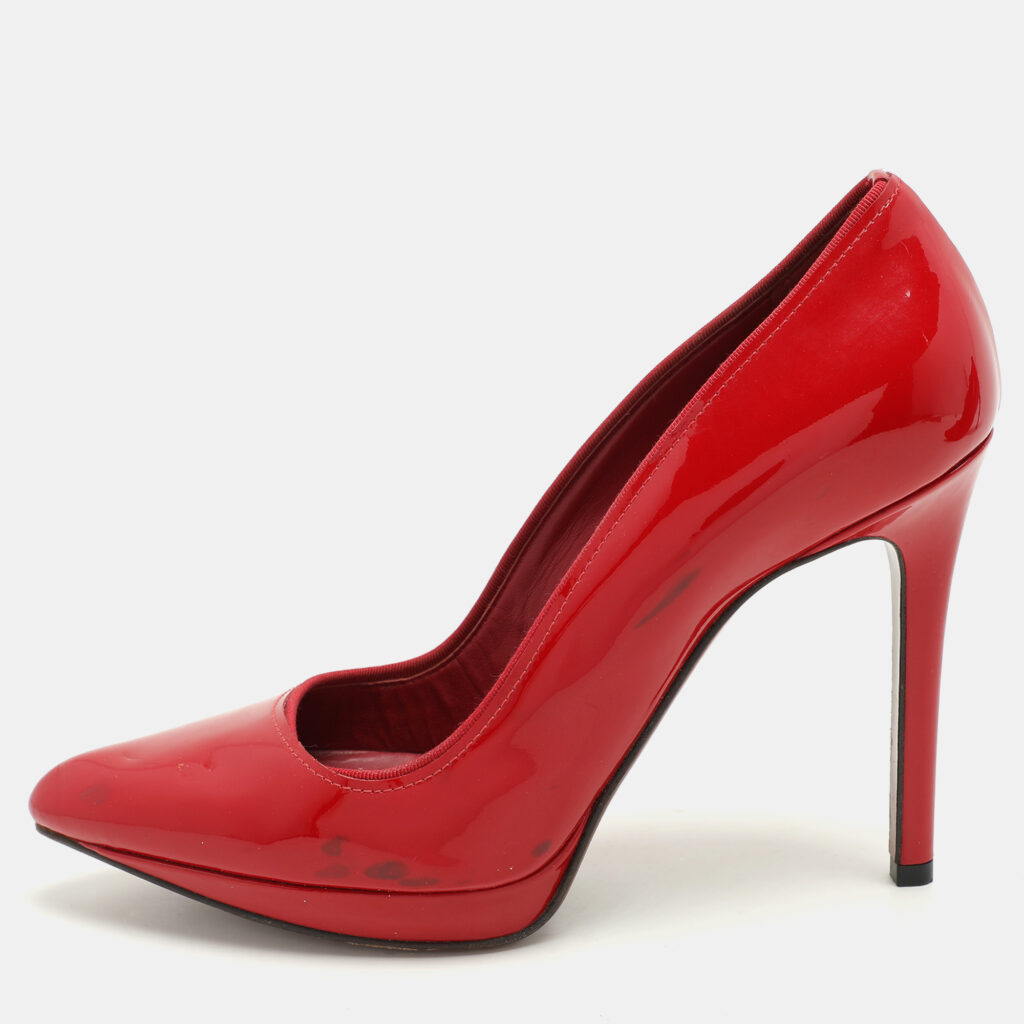 Lanvin Red Patent Leather Pointed Toe Platform Pumps Size 38.5 Lanvin Red Patent Leather Pointed Toe Platform Pumps Size 38.5