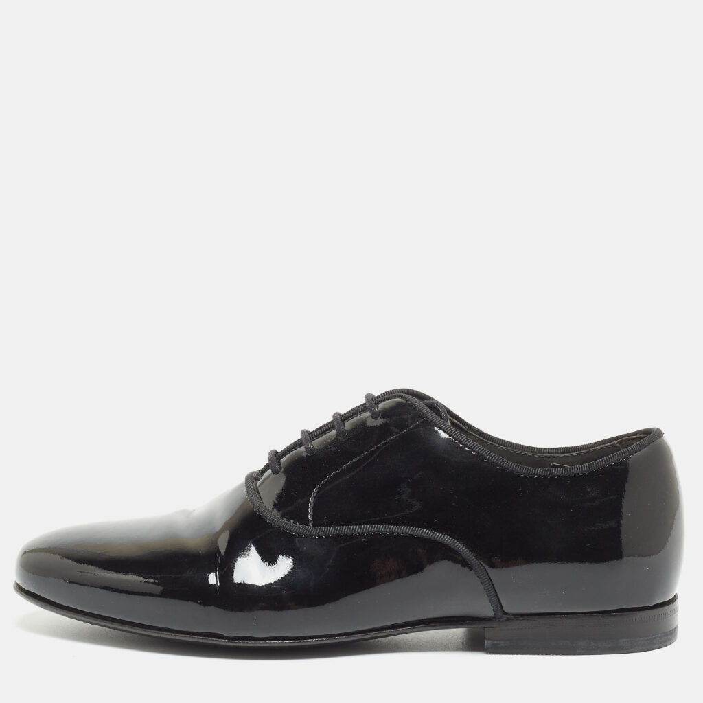 Lanvin Black Patent Leather Lace Up Oxford Size 35.5 Lanvin Black Patent Leather Lace Up Oxford Size 35.5