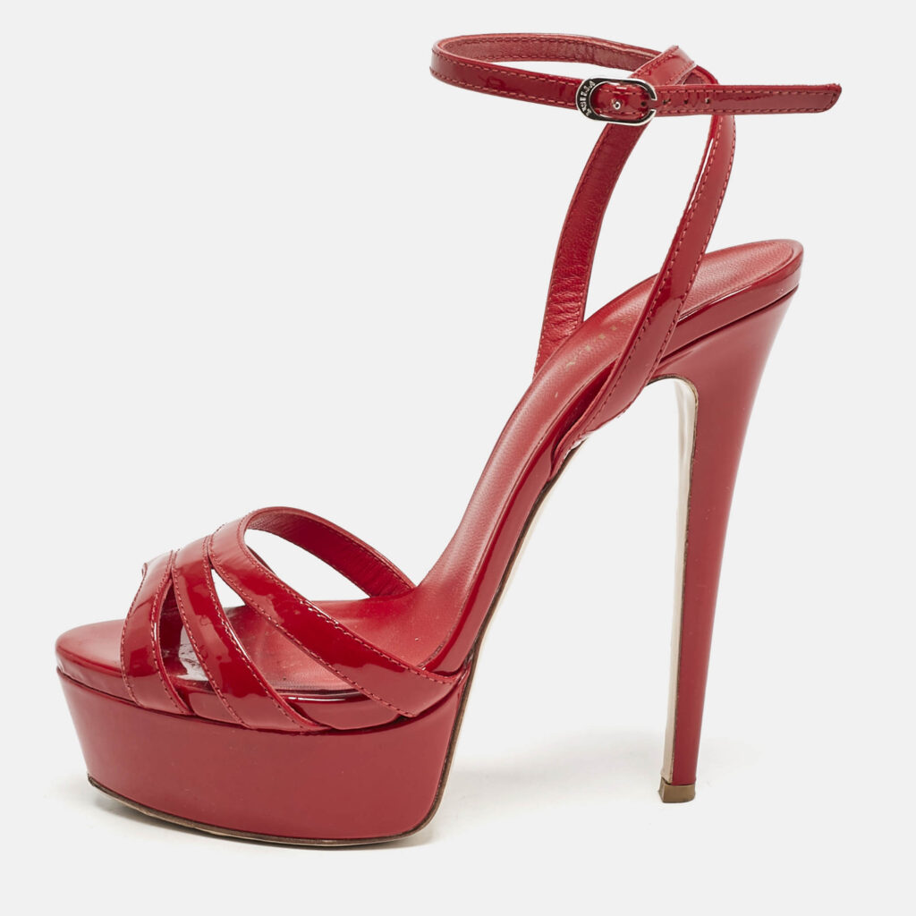 Le Silla Red Patent Leather Lola Platform Sandals Size 36 Le Silla Red Patent Leather Lola Platform Sandals Size 36