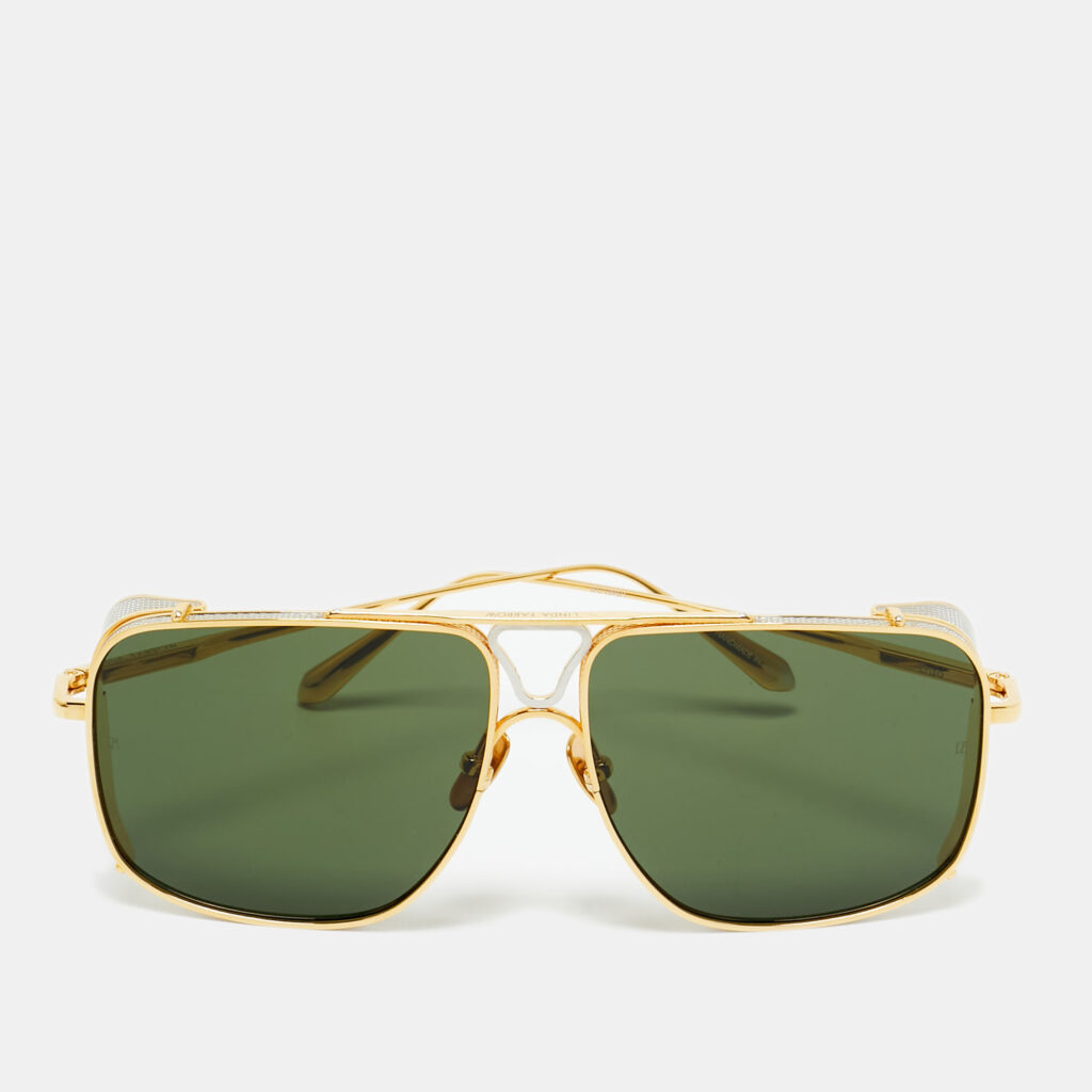 Linda Farrow Green/Gold Tone 8805 Enzo Oversized Sunglasses Linda Farrow Green/Gold Tone 8805 Enzo Oversized Sunglasses