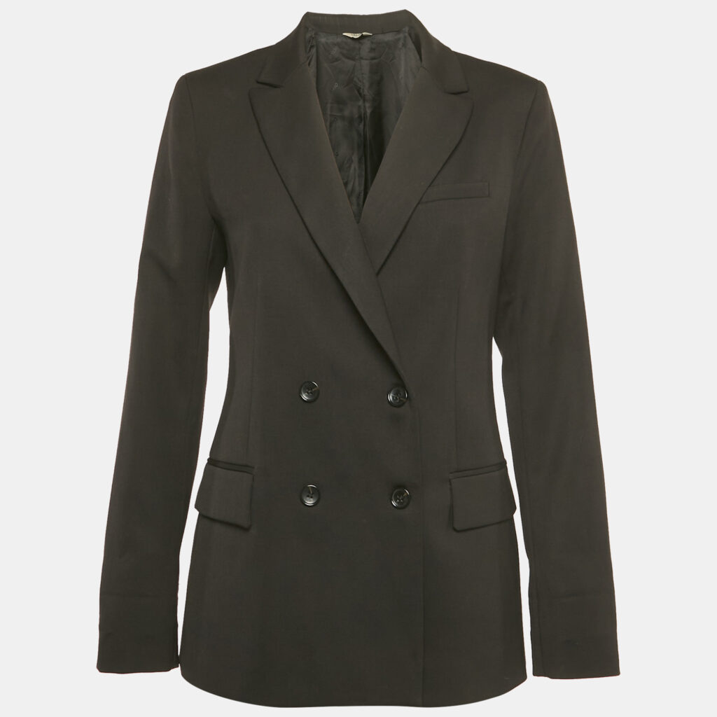 Liu Jo Black Wool Blend Double Breasted Blazer M Liu Jo Black Wool Blend Double Breasted Blazer M