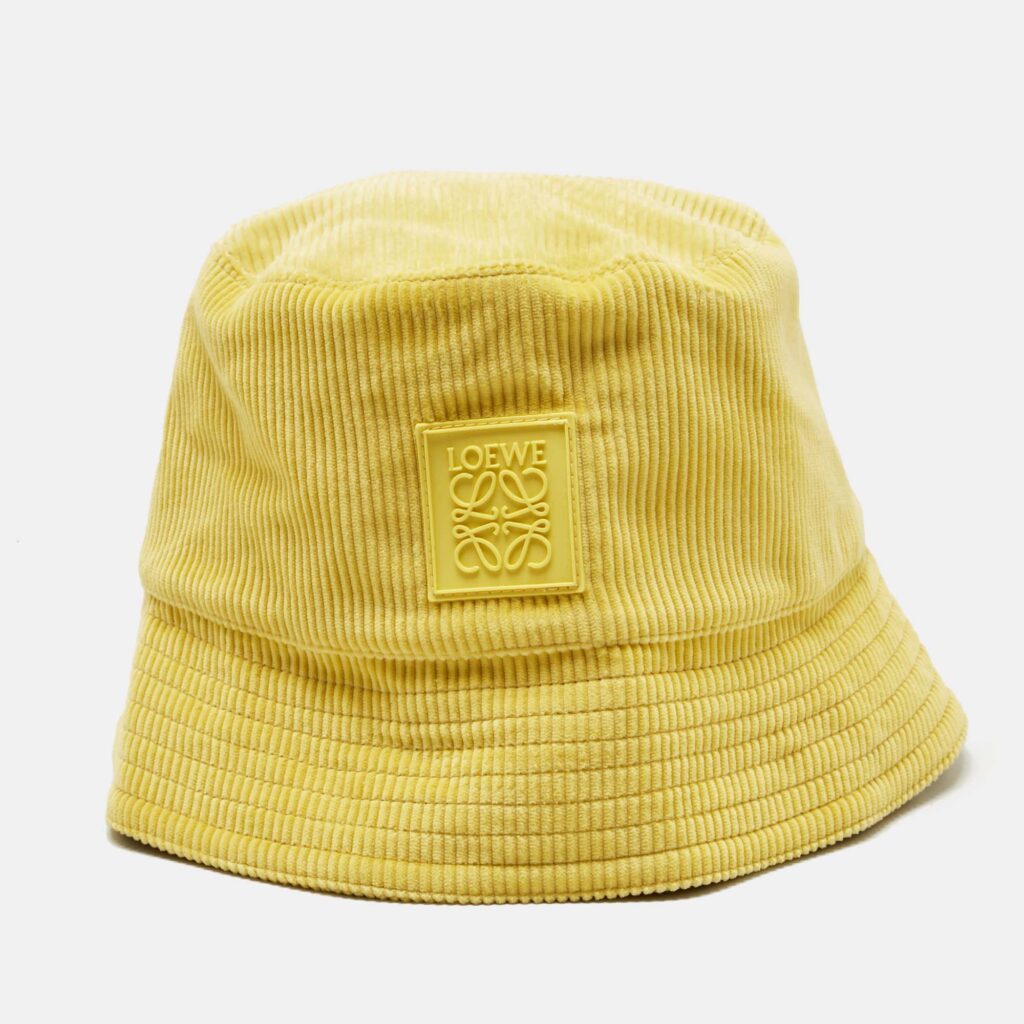 Loewe Yellow Cotton Corduroy Anagram Patch Bucket Hat Size 58 Loewe Yellow Cotton Corduroy Anagram Patch Bucket Hat Size 58