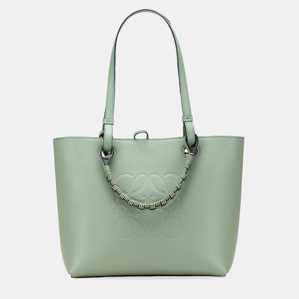 Loewe Green Small Smooth Calfskin Anagram Tote Loewe Green Small Smooth Calfskin Anagram Tote