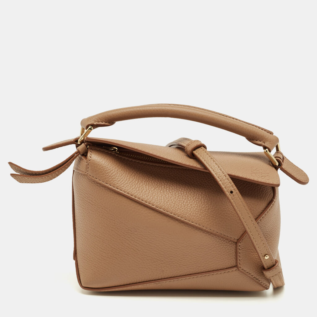 Loewe Brown Leather Mini Puzzle Shoulder Bag Loewe Brown Leather Mini Puzzle Shoulder Bag