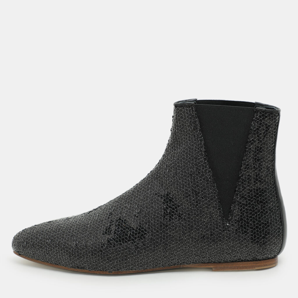 Loewe Black Sequin Embellished Chelsea Ankle Boots Size 37 Loewe Black Sequin Embellished Chelsea Ankle Boots Size 37