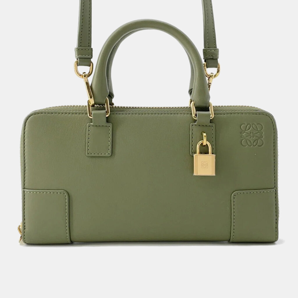 Loewe Amazona Green Leather Shoulder Bag