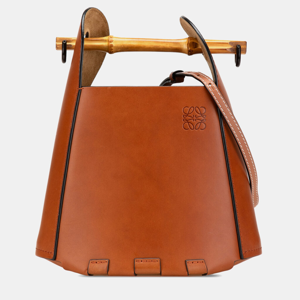 Loewe Brown Calfskin Bamboo Bucket Bag