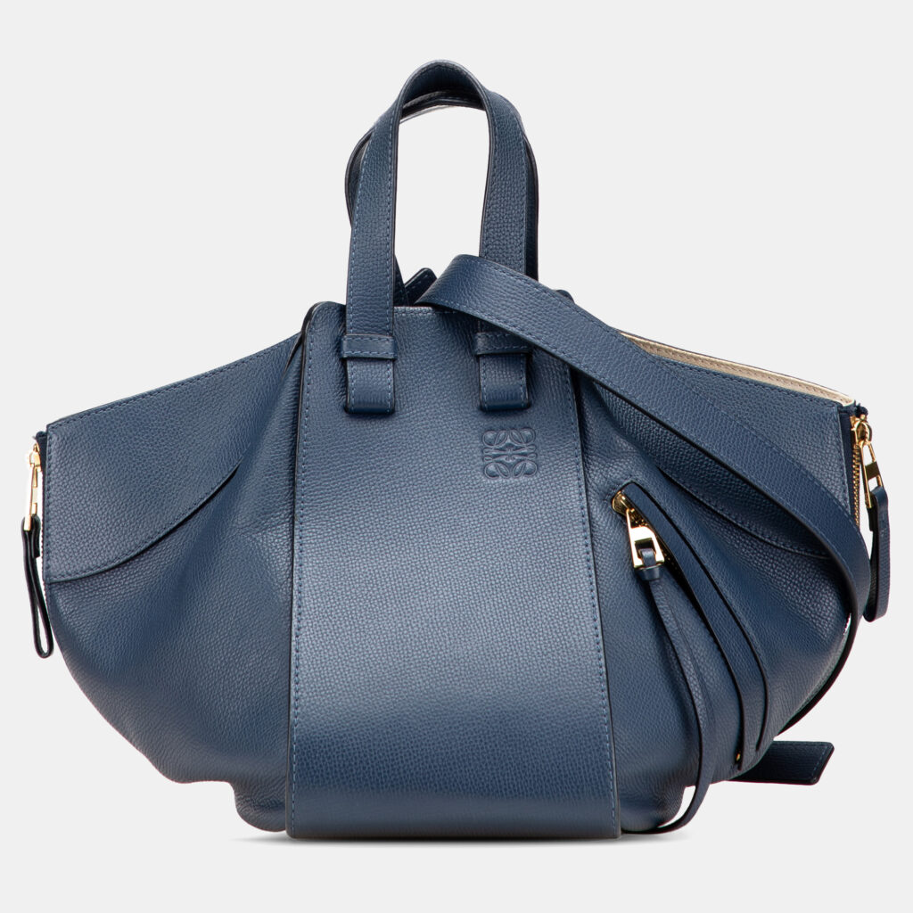 Loewe Blue Small Leather Hammock Satchel