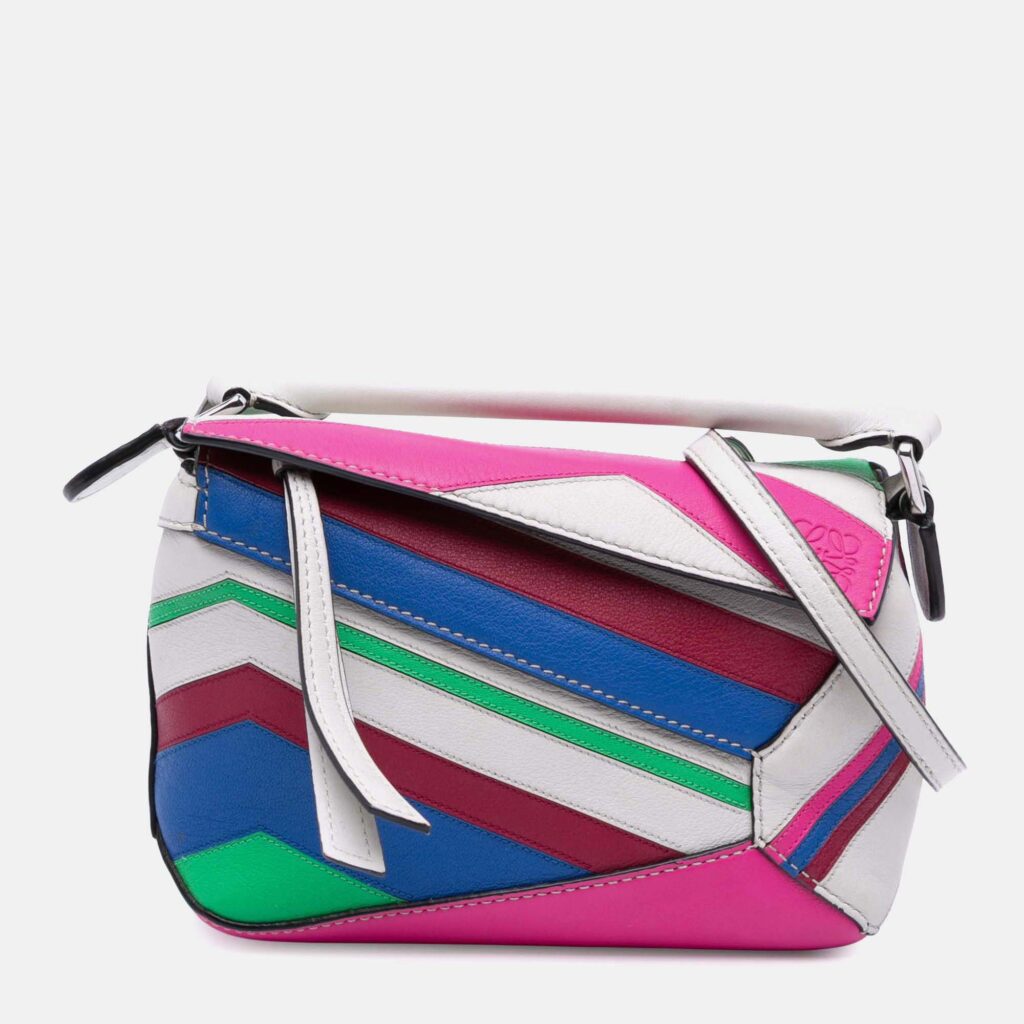 Loewe Multicolor Mini Calfskin Zigzag Puzzle Edge Satchel Loewe Multicolor Mini Calfskin Zigzag Puzzle Edge Satchel