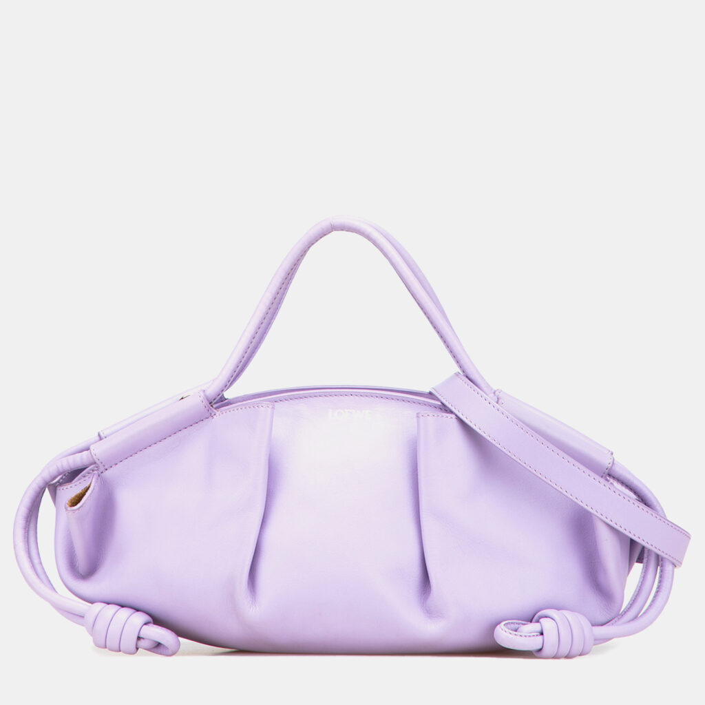 Loewe Purple Small Shiny Calfskin Paseo Satchel Loewe Purple Small Shiny Calfskin Paseo Satchel