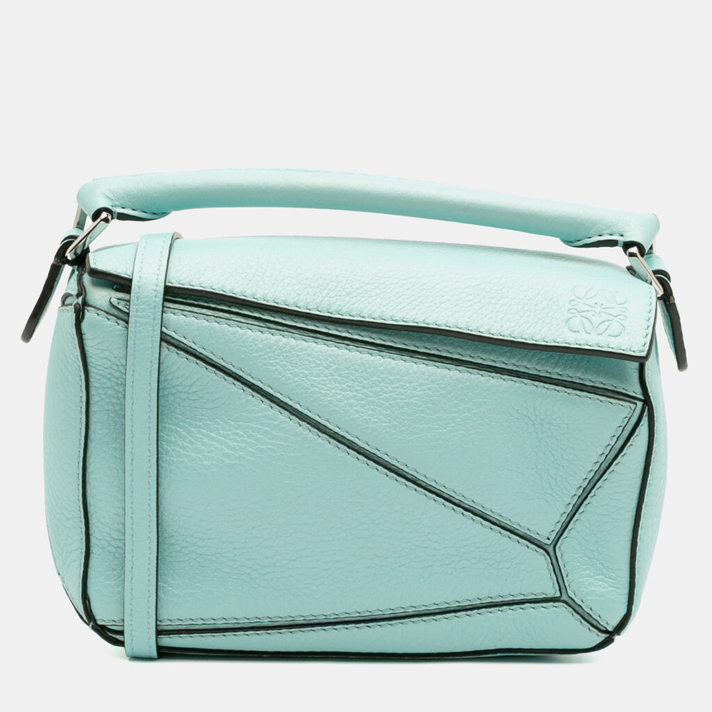 Loewe Blue Mini Calfskin Puzzle Satchel Loewe Blue Mini Calfskin Puzzle Satchel