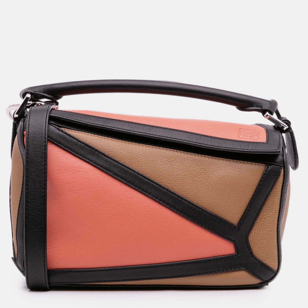 Loewe Brown Small Calfskin Graphic Puzzle Satchel Loewe Brown Small Calfskin Graphic Puzzle Satchel