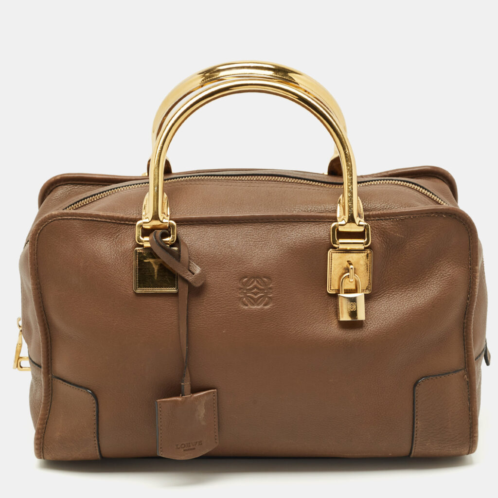Loewe Brown Leather Amazona Satchel Loewe Brown Leather Amazona Satchel