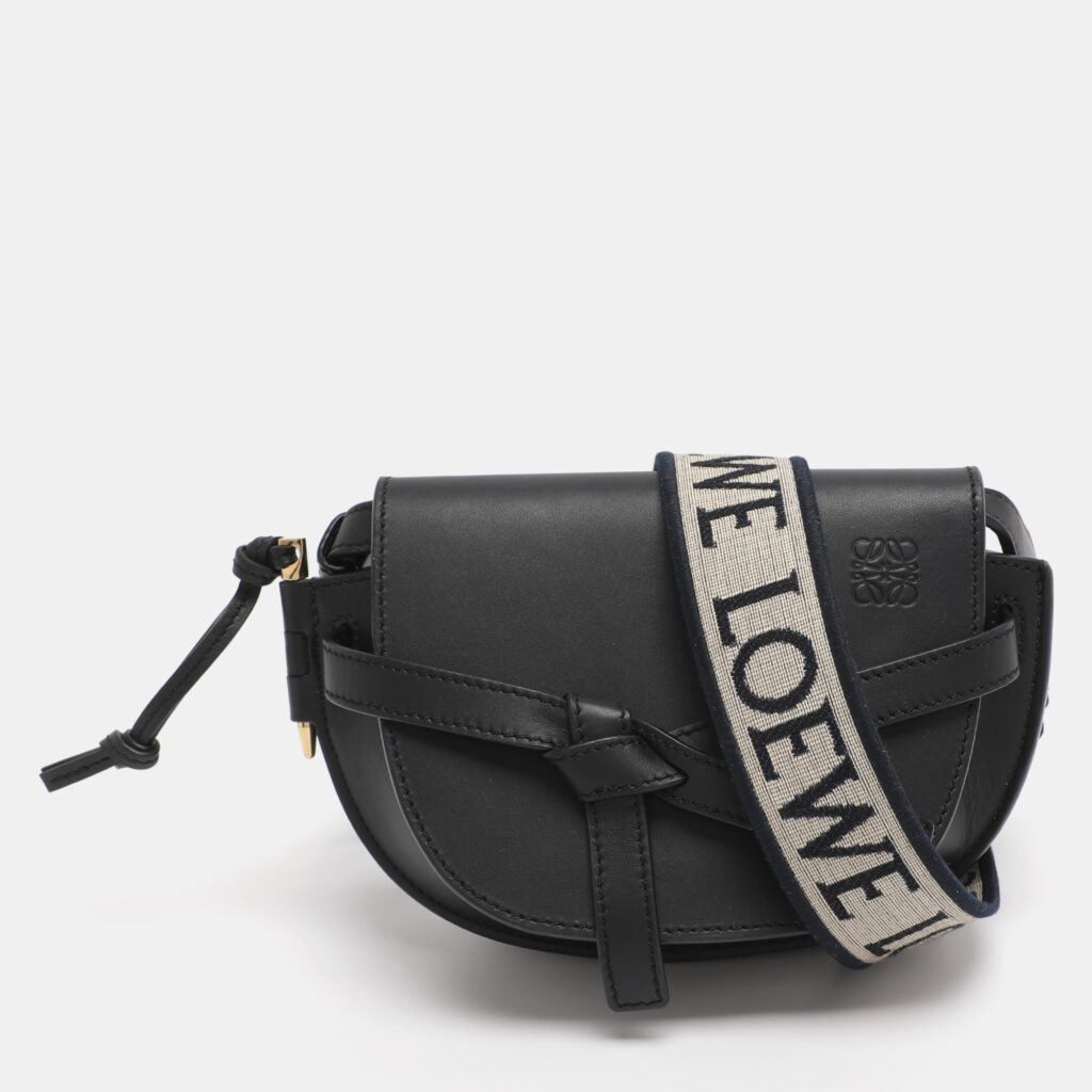 Loewe Black Leather Mini Gate Crossbody Bag