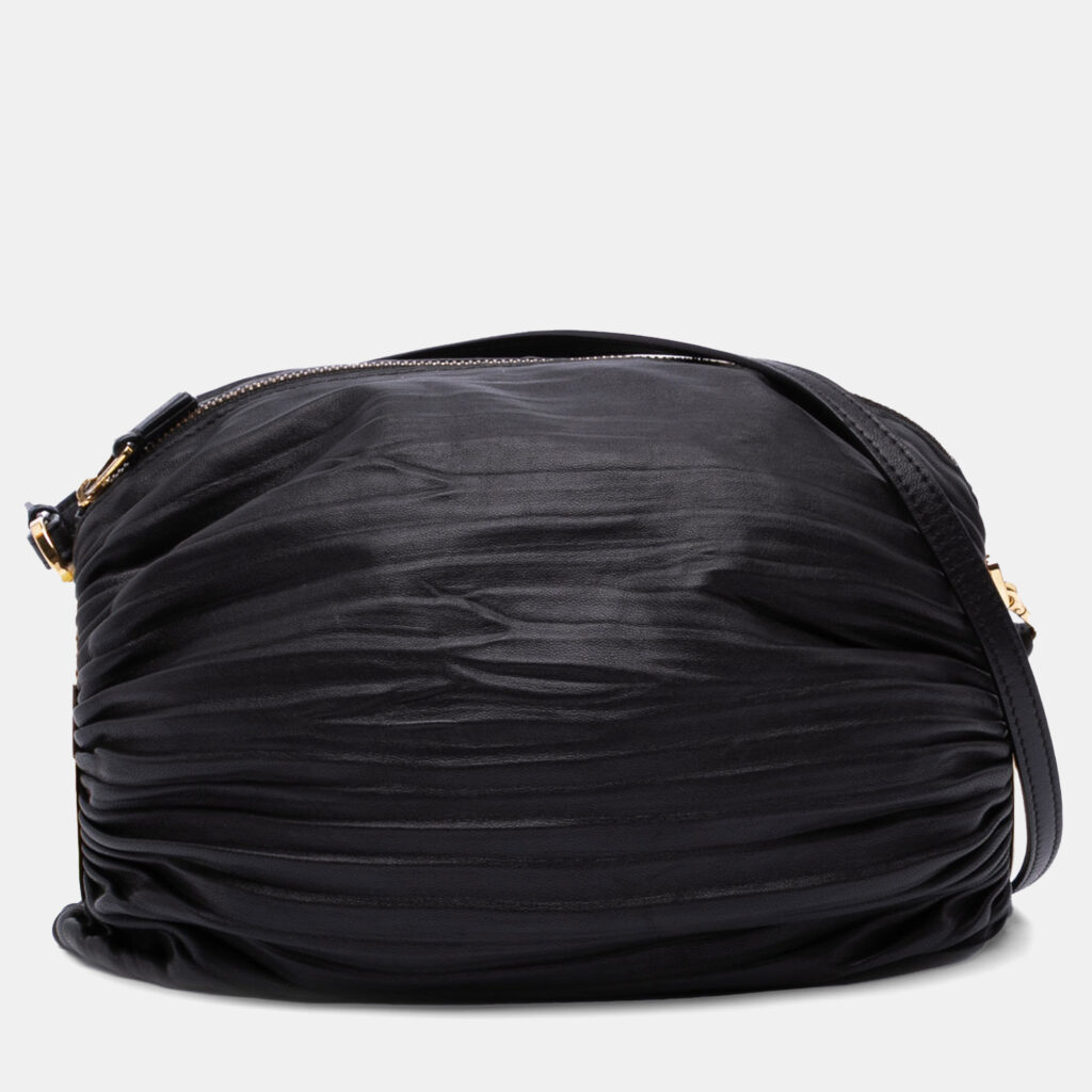 Loewe Black Pleated Nappa Bracelet Pouch Loewe Black Pleated Nappa Bracelet Pouch