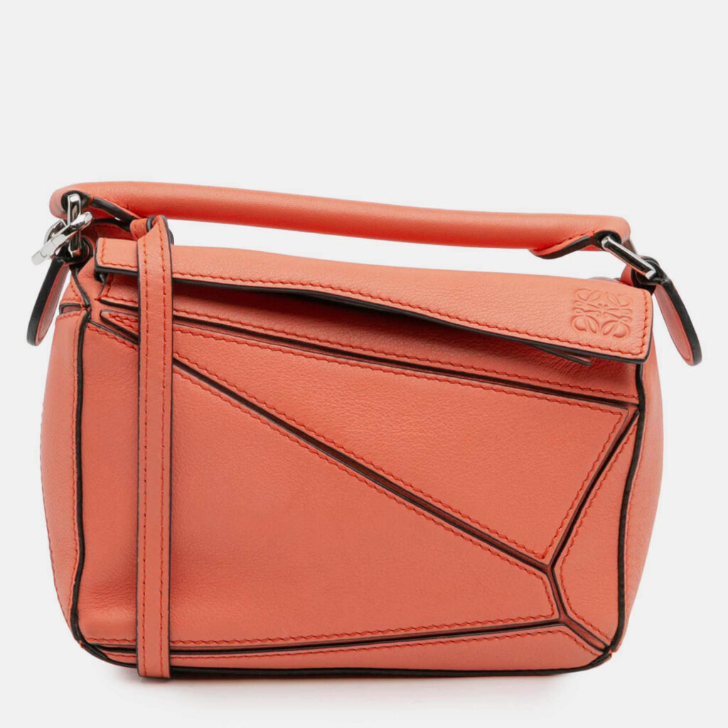 Loewe Orange Mini Calfskin Puzzle Satchel Loewe Orange Mini Calfskin Puzzle Satchel