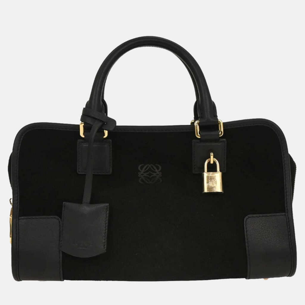 Loewe Black Suede Leather Amazona 28 Handbag Loewe Black Suede Leather Amazona 28 Handbag