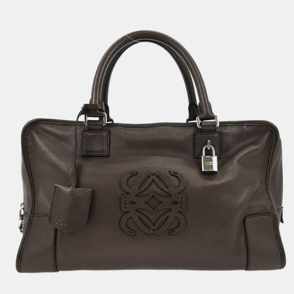 luxury-women-loewe-used-handbags-p1220675-006.jpeg Loewe Metallic Brown Amazona 36 Handbag 060910