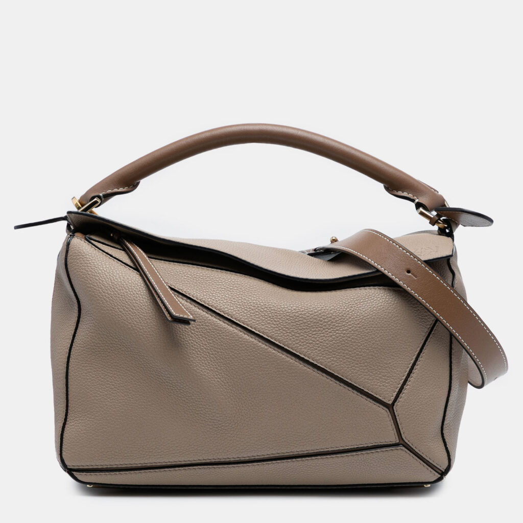 Loewe Brown Medium Calfskin Puzzle Satchel Loewe Brown Medium Calfskin Puzzle Satchel