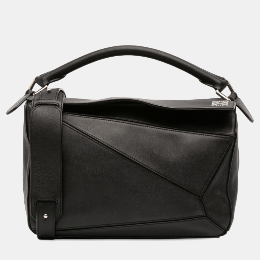 Loewe Black Medium Calfskin Puzzle Satchel Loewe Black Medium Calfskin Puzzle Satchel