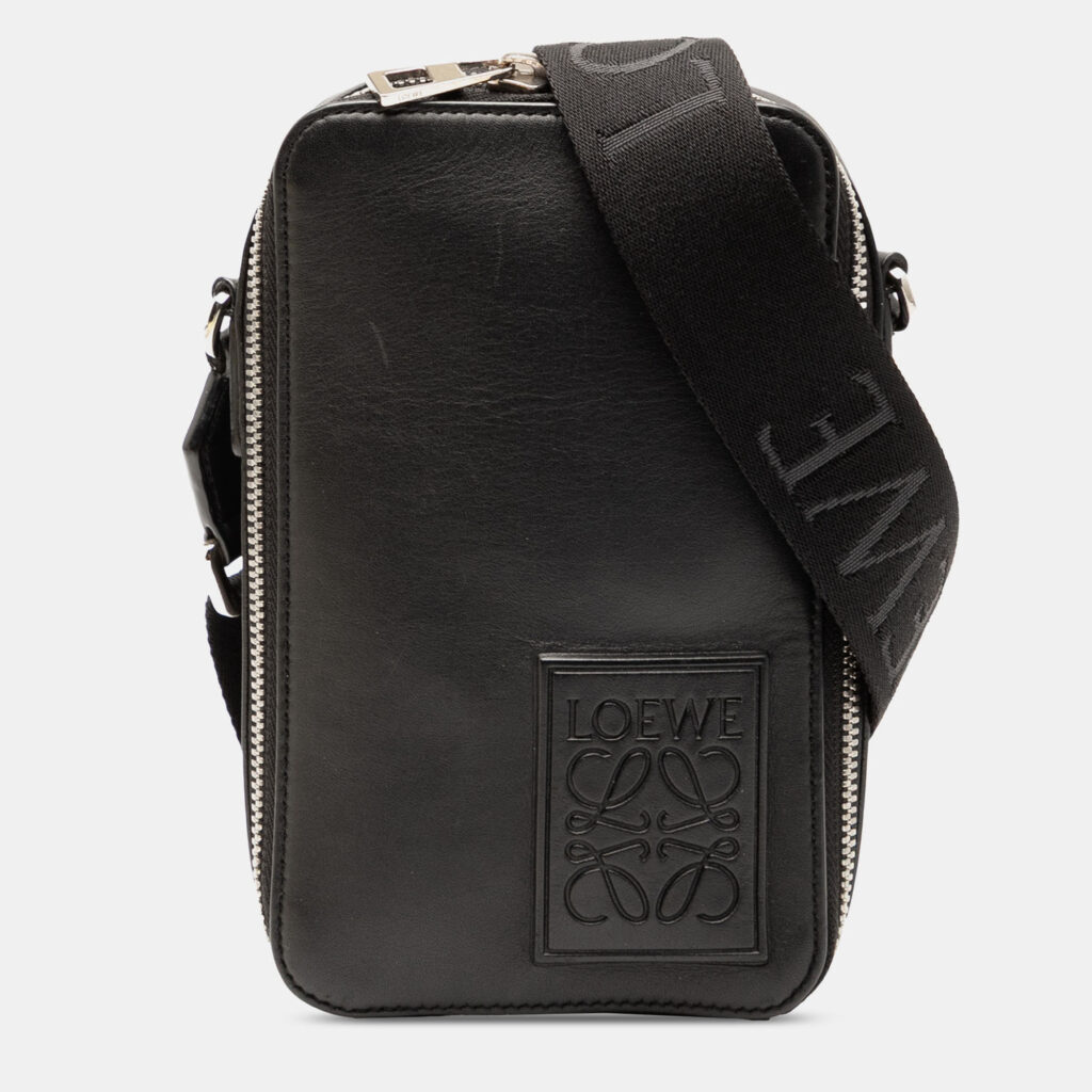 Loewe Anagram Vertical Pocket Satin Calfskin Leather Crossbody Bag Loewe Anagram Vertical Pocket Satin Calfskin Leather Crossbody Bag