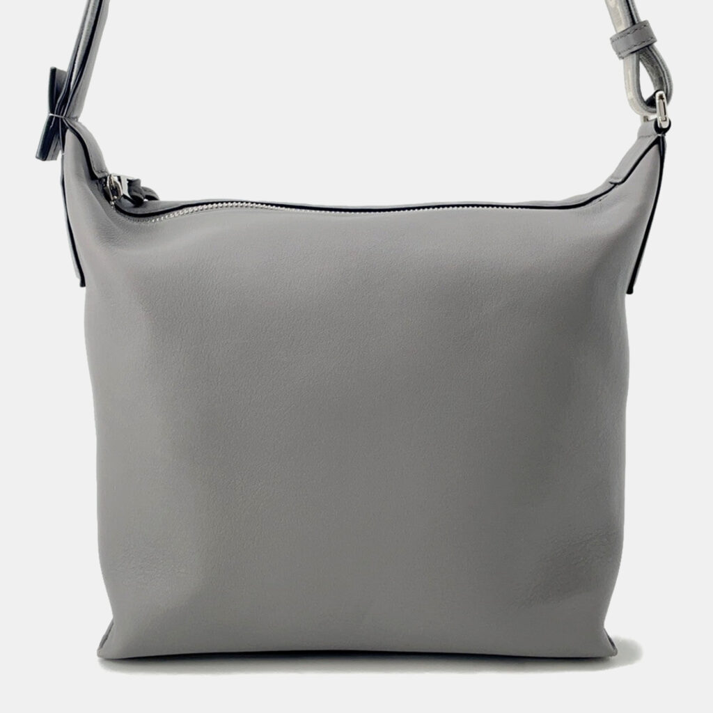 Loewe Cuby Cloth Shoulder Bag Gray Leather