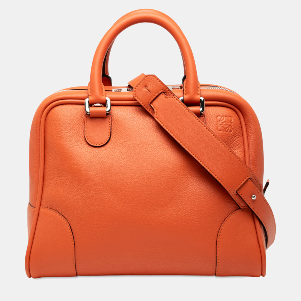 Loewe Orange Medium Leather Amazona 75 Satchel