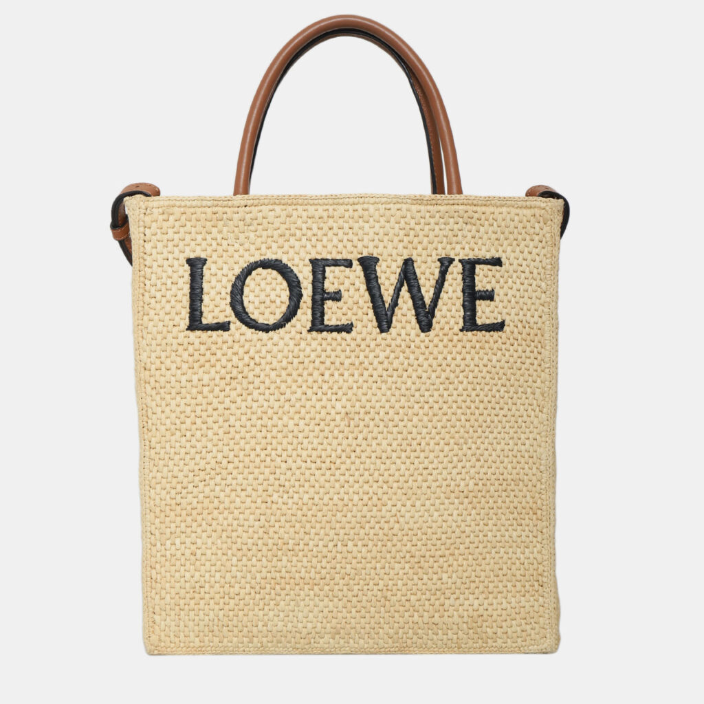 Loewe Logo Raffia Tote Bag