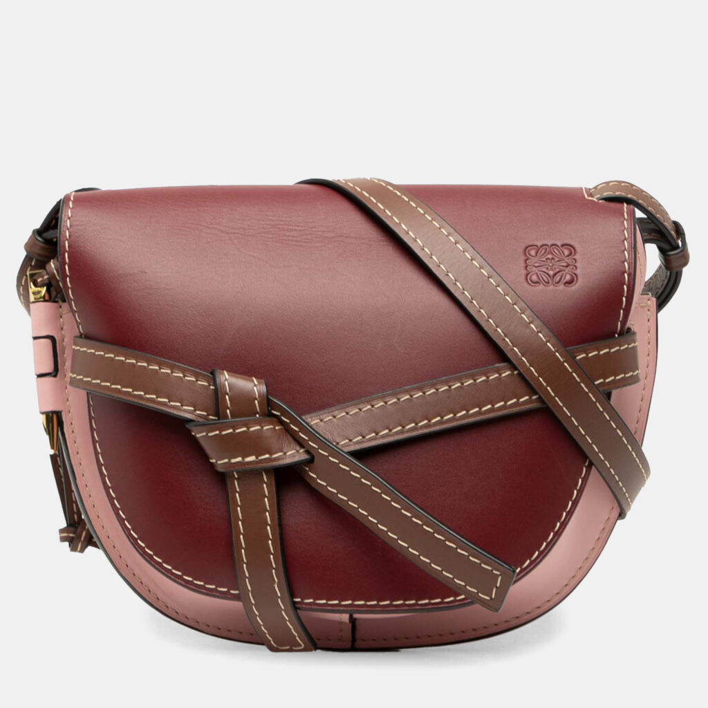 luxury-women-loewe-used-handbags-p1244232-007-1.jpg Loewe Red Small Tricolor Leather Gate Crossbody