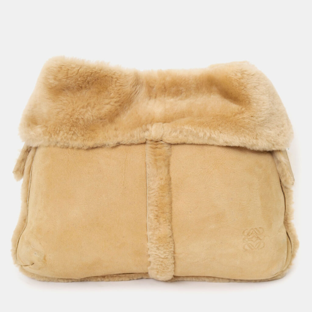 Loewe Beige Suede Shearling Boa Crossbody Loewe Beige Suede Shearling Boa Crossbody