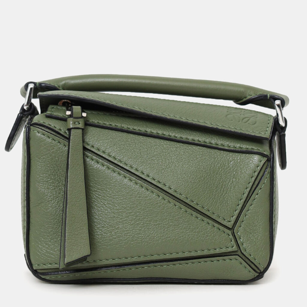 Loewe Green Leather Nano Puzzle Crossbody Loewe Green Leather Nano Puzzle Crossbody