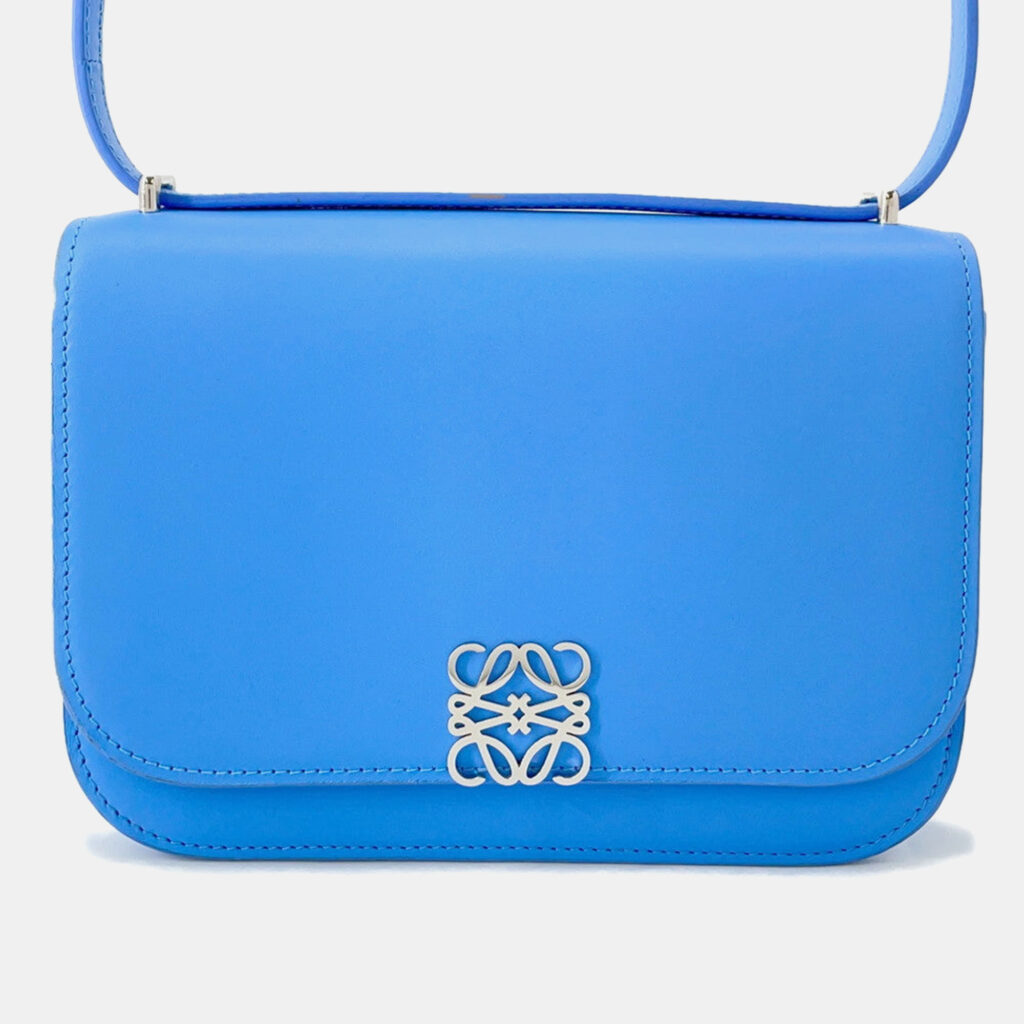 Loewe Goya Shoulder Bag Light Blue Leather
