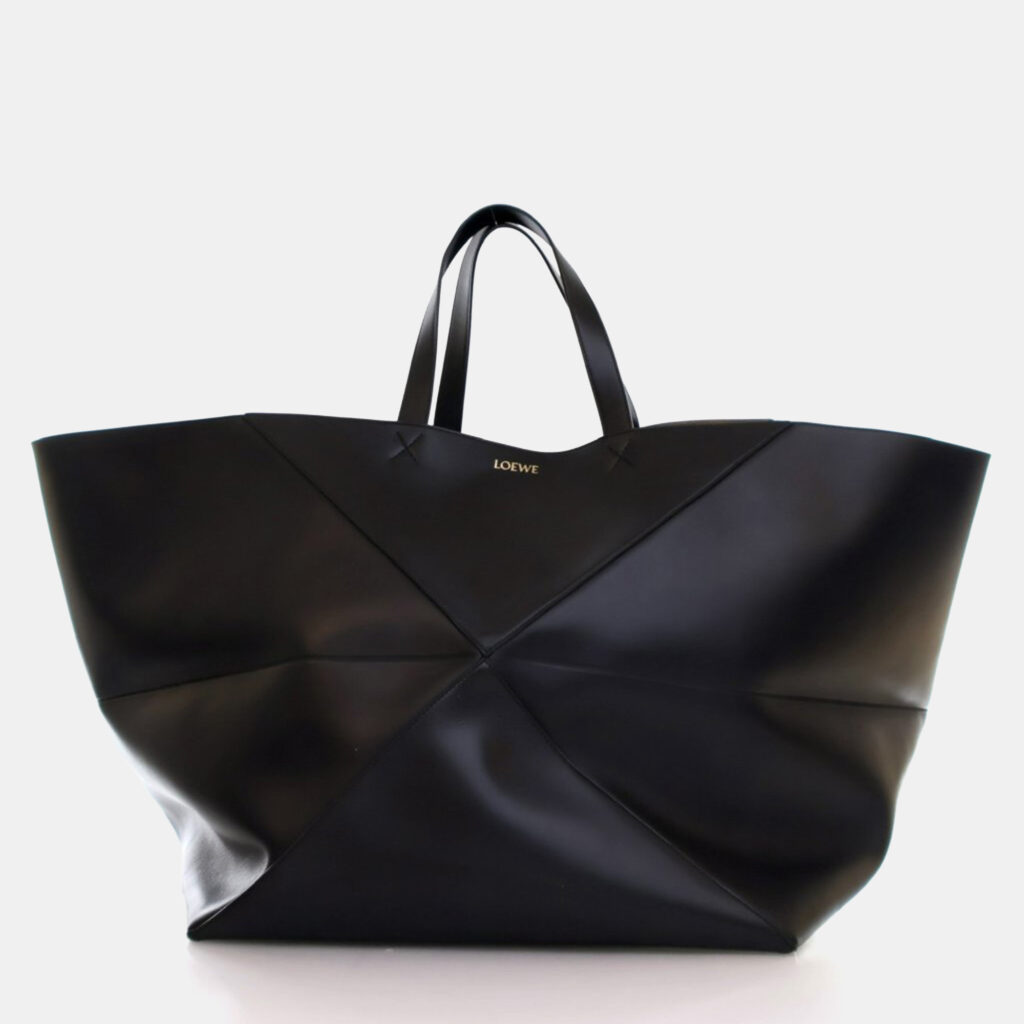 Loewe XXL Black Calfskin Puzzle Fold Tote Loewe XXL Black Calfskin Puzzle Fold Tote