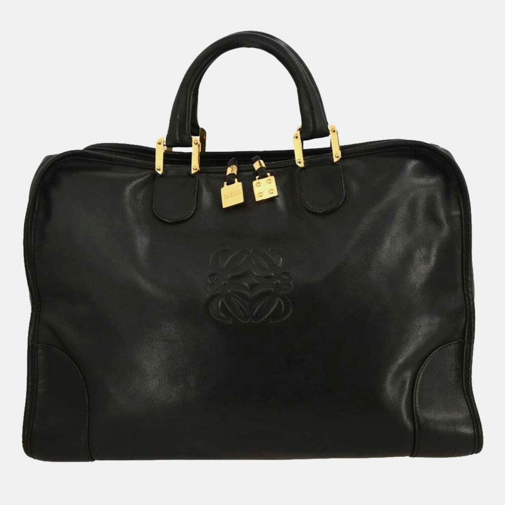 Loewe Black Leather Amazona 40 Handbag
