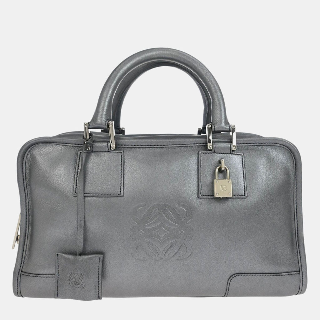 Loewe Silver Lambskin Amazona 28 Handbag Loewe Silver Lambskin Amazona 28 Handbag