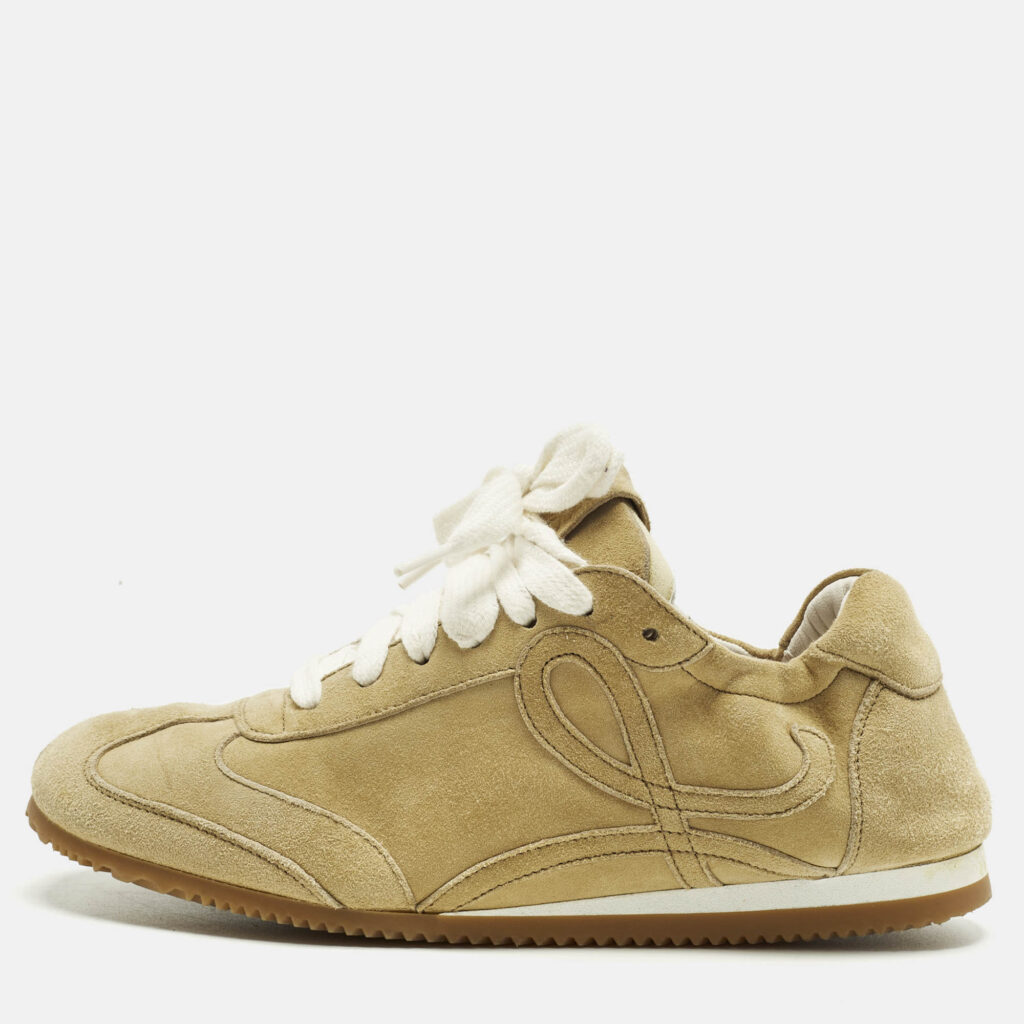 Loewe Brown Suede Paneled Lace Up Sneakers Size 35 Loewe Brown Suede Paneled Lace Up Sneakers Size 35