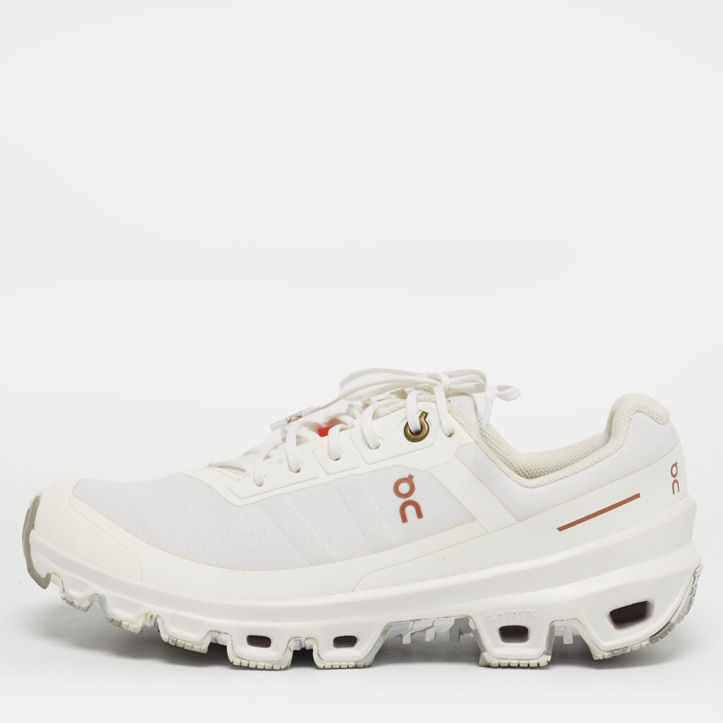 Loewe X ON Cloudventure Size 37.5 White Canvas Lace Up Sneakers