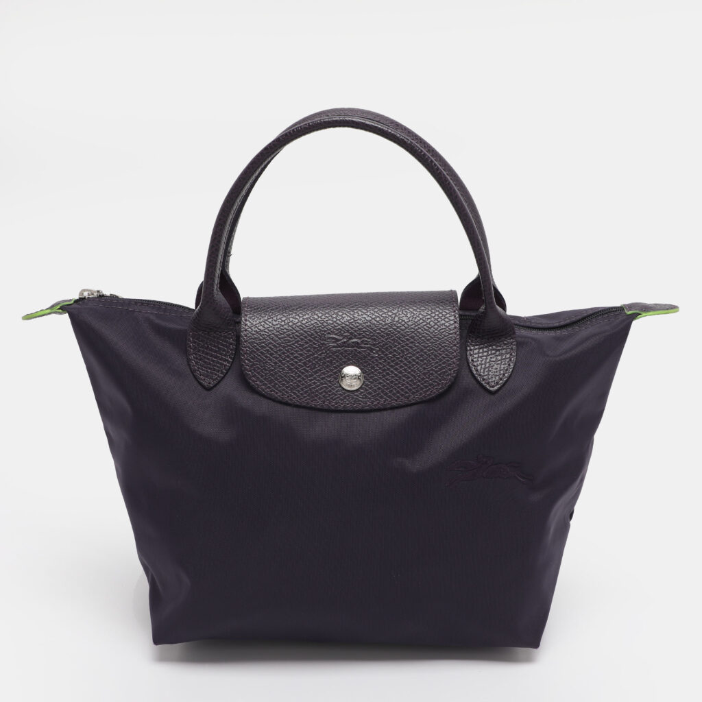 luxury-women-longchamp-used-handbags-p1249592-001-1.jpg Longchamp Le Pliage Purple Leather and Nylon Tote