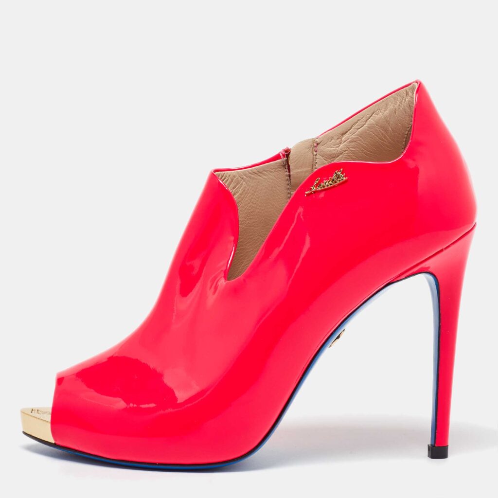 Loriblu Pink Patent Leather Zip Booties Size 37 Loriblu Pink Patent Leather Zip Booties Size 37