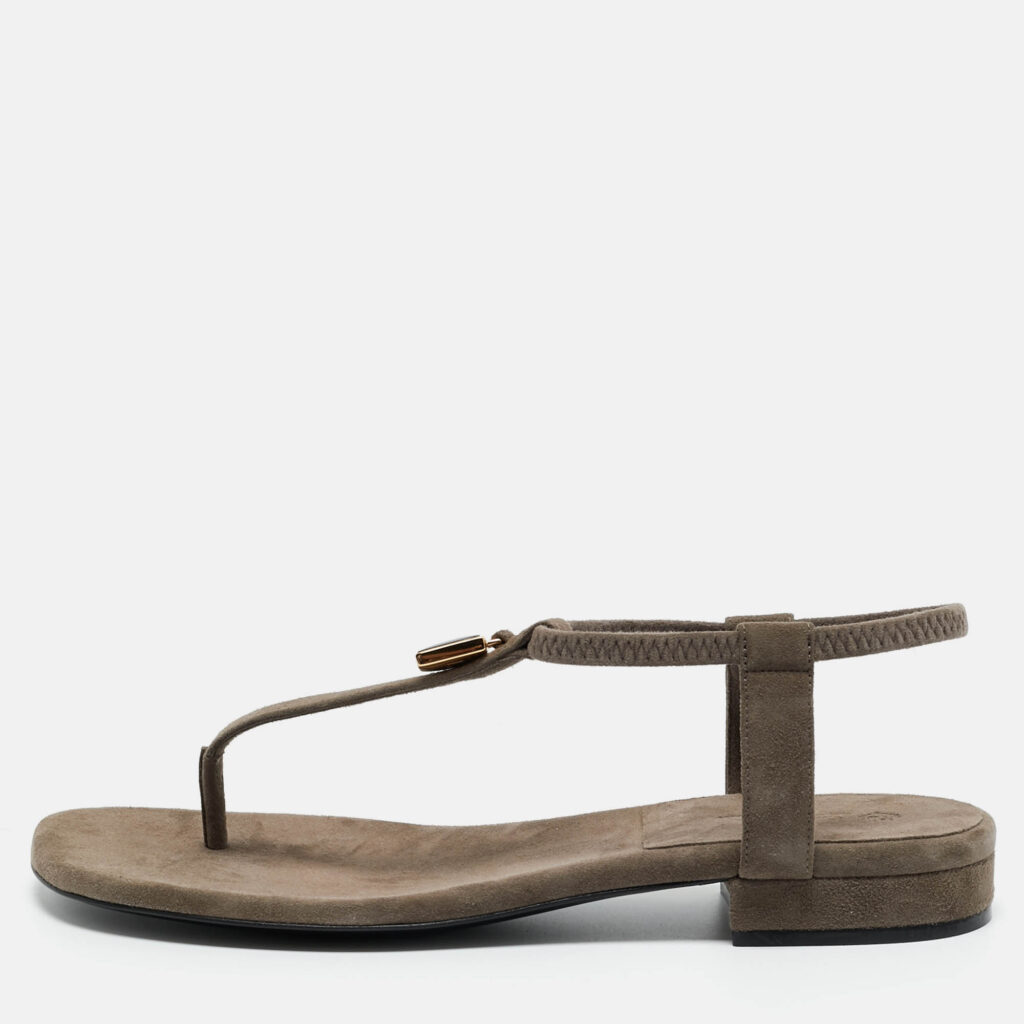 Loro Piana Grey Suede Mindil Slingback Thong Sandals Size 38 Loro Piana Grey Suede Mindil Slingback Thong Sandals Size 38