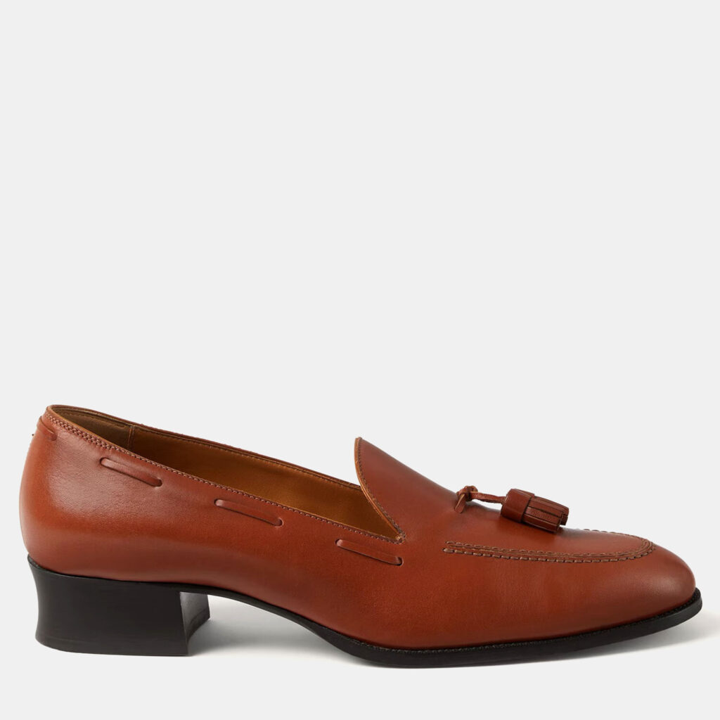 Loro Piana Serge Tassel 39 Glazed Honey Calfskin Loafer Loro Piana Serge Tassel 39 Glazed Honey Calfskin Loafer