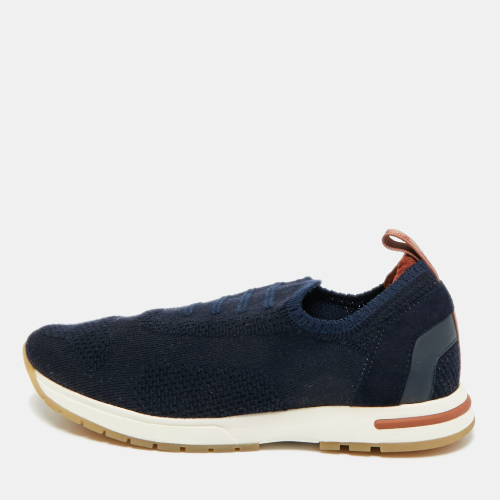 Loro Piana 360 LP Flexy Walk Size 35.5 Navy Blue Knit Fabric Slip On Sneakers Loro Piana 360 LP Flexy Walk Size 35.5 Navy Blue Knit Fabric Slip On Sneakers