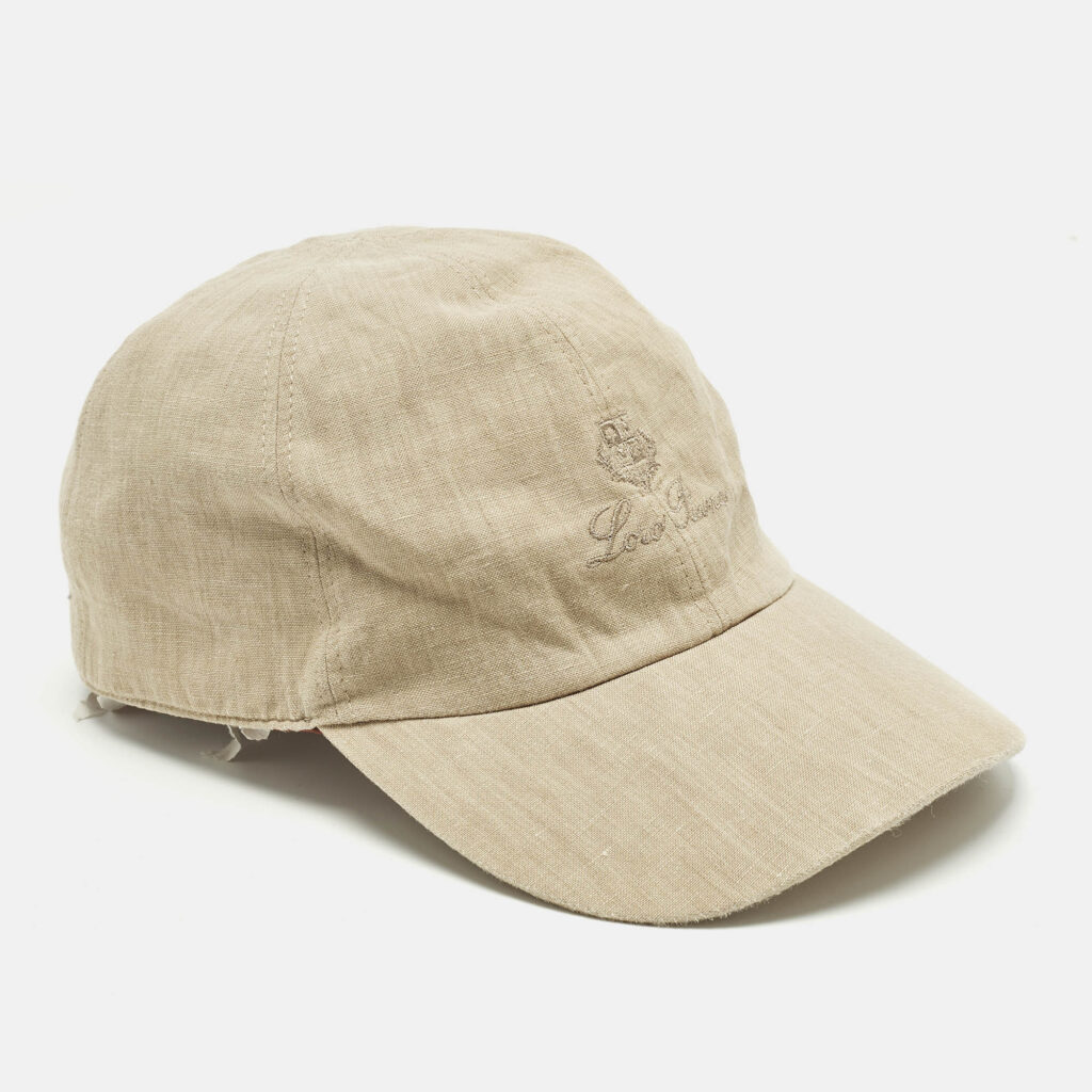 luxury-women-loro-piana-used-accessories-p1242575-002.jpg Loro Piano Beige Logo Embroidered Linen Baseball Cap M
