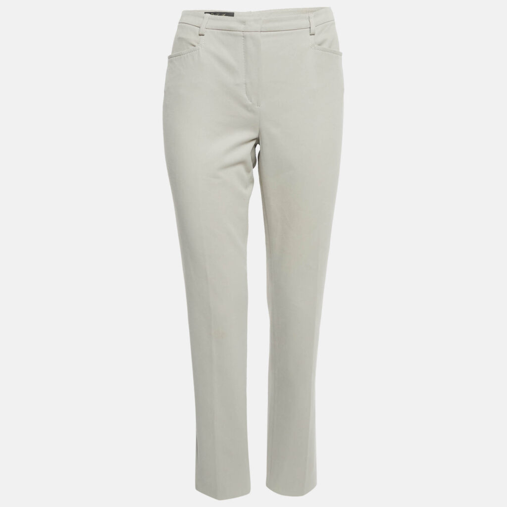 Loro Piana Grey Cotton Slim Fit Trousers M Loro Piana Grey Cotton Slim Fit Trousers M