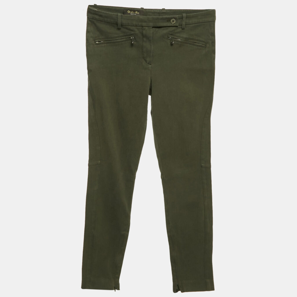 Loro Piana Khaki Green Stretch Cotton Skinny Jeggings M Loro Piana Khaki Green Stretch Cotton Skinny Jeggings M