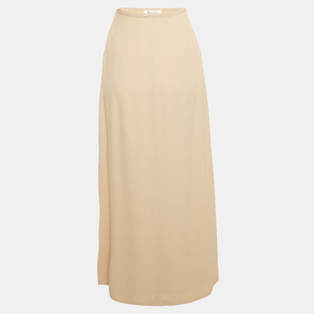 Loro Piana Beige Silk Maxi Skirt S Loro Piana Beige Silk Maxi Skirt S