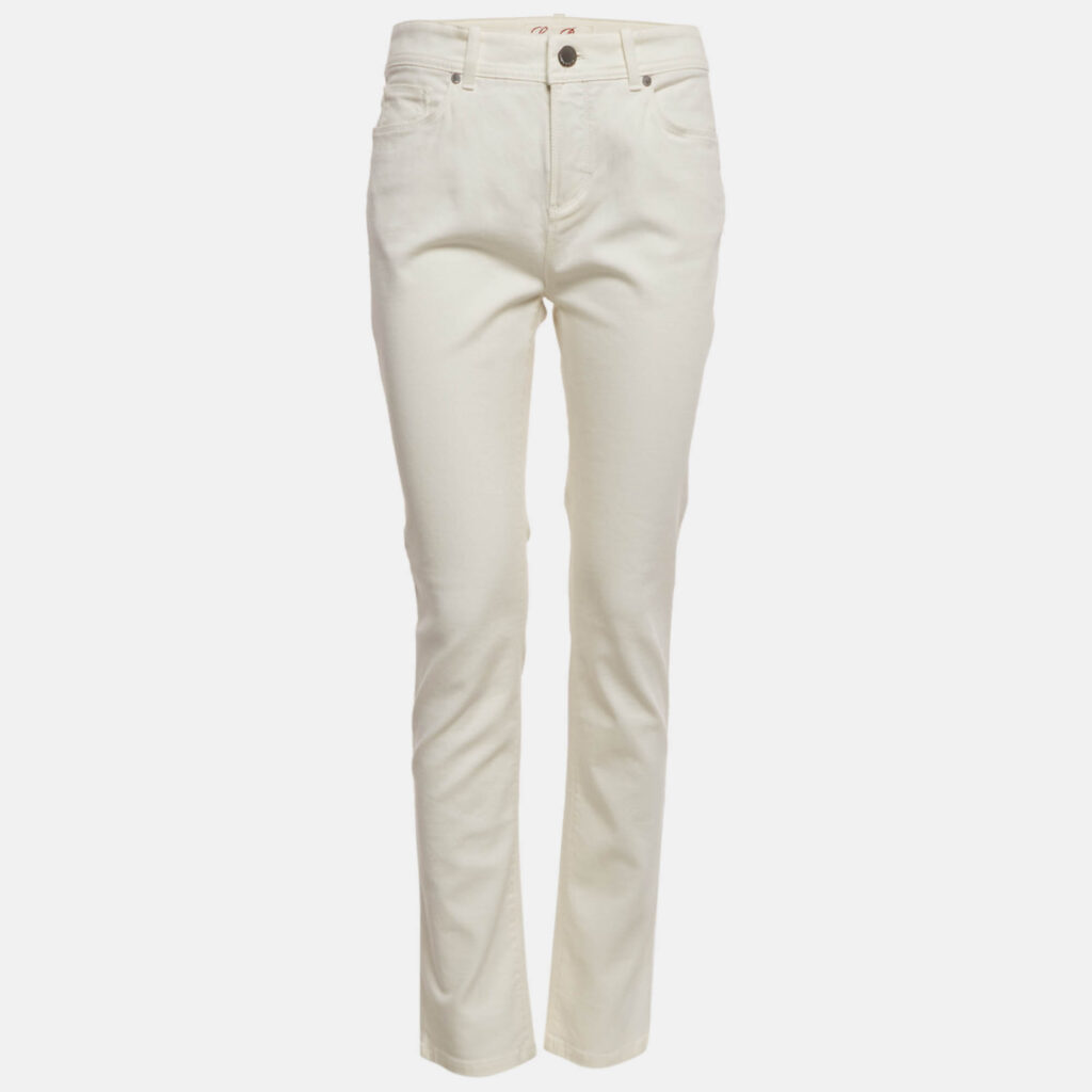 Loro Piana Off White Denim Skinny Fit Jeans M Waist 32"